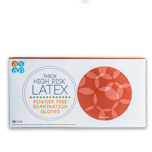 Thick High Risk Latex Powder Free Examination Gloves