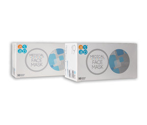 ASAP 3 Ply Earloop Face Masks 50 Pieces Per Box