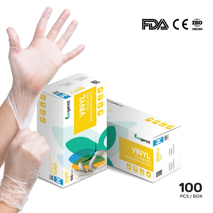 Vinyl Powder Free Examination Gloves